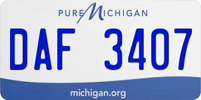 MI license plate DAF3407