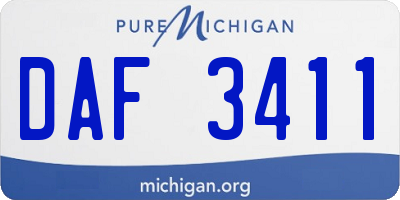 MI license plate DAF3411