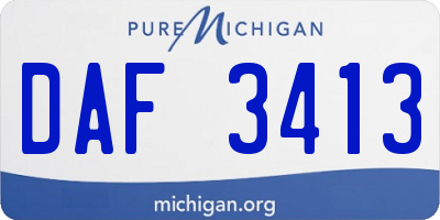 MI license plate DAF3413