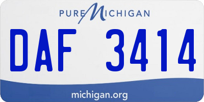 MI license plate DAF3414