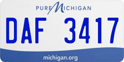 MI license plate DAF3417