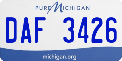 MI license plate DAF3426