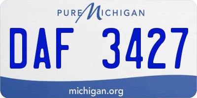 MI license plate DAF3427