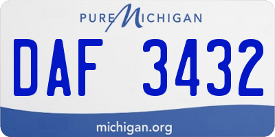 MI license plate DAF3432