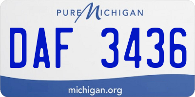 MI license plate DAF3436