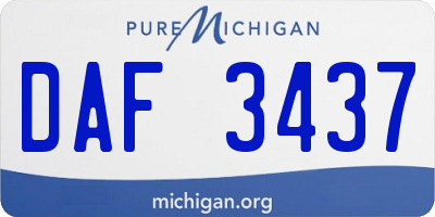 MI license plate DAF3437