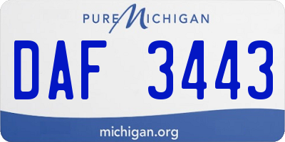 MI license plate DAF3443