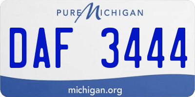 MI license plate DAF3444