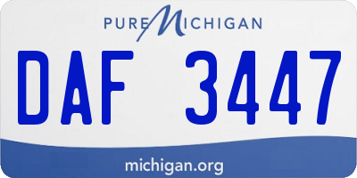 MI license plate DAF3447