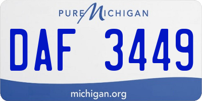 MI license plate DAF3449