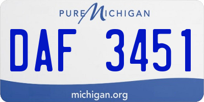 MI license plate DAF3451