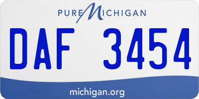 MI license plate DAF3454
