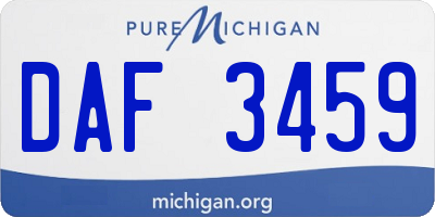 MI license plate DAF3459