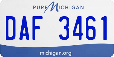 MI license plate DAF3461