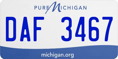 MI license plate DAF3467