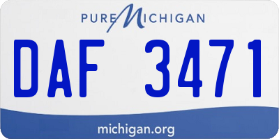 MI license plate DAF3471