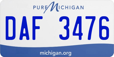 MI license plate DAF3476