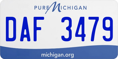MI license plate DAF3479