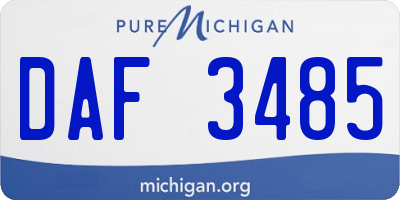 MI license plate DAF3485