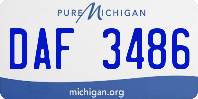MI license plate DAF3486