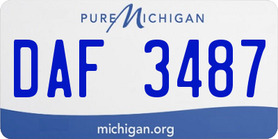 MI license plate DAF3487