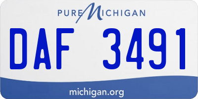 MI license plate DAF3491
