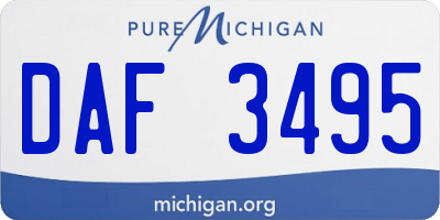 MI license plate DAF3495