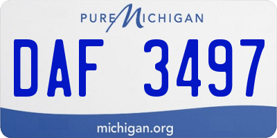 MI license plate DAF3497