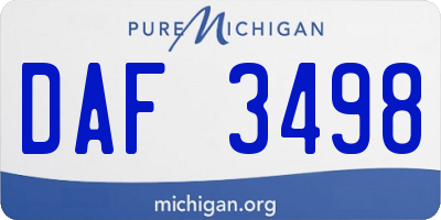 MI license plate DAF3498