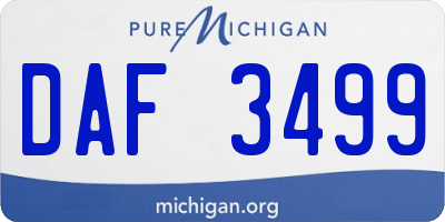 MI license plate DAF3499