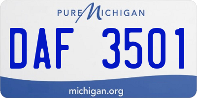 MI license plate DAF3501