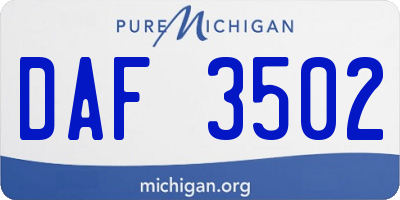 MI license plate DAF3502