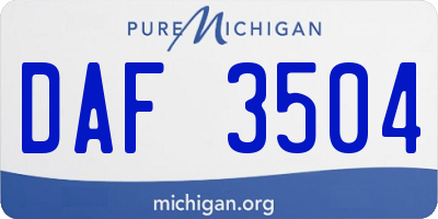 MI license plate DAF3504
