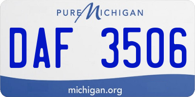 MI license plate DAF3506