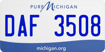 MI license plate DAF3508