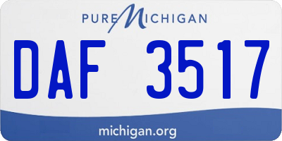 MI license plate DAF3517