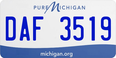 MI license plate DAF3519