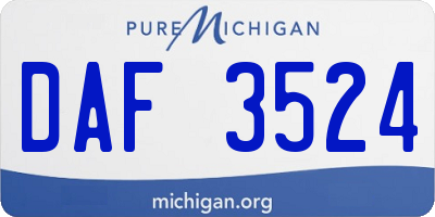 MI license plate DAF3524