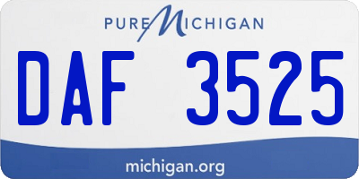 MI license plate DAF3525