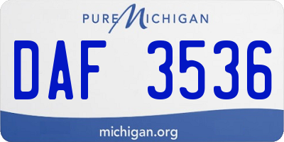 MI license plate DAF3536