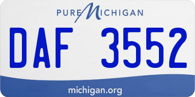 MI license plate DAF3552