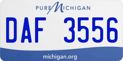 MI license plate DAF3556