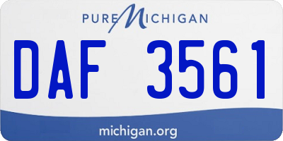 MI license plate DAF3561