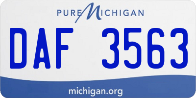 MI license plate DAF3563