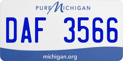 MI license plate DAF3566