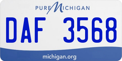 MI license plate DAF3568