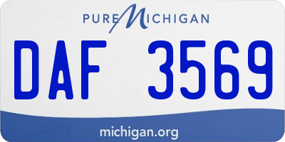 MI license plate DAF3569
