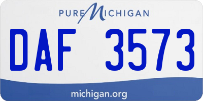 MI license plate DAF3573