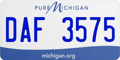 MI license plate DAF3575