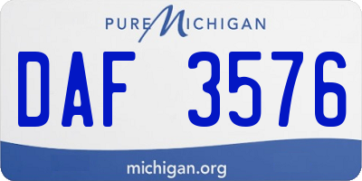 MI license plate DAF3576